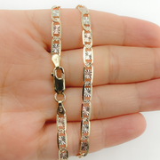 14K Solid Gold Tri-Color Marina Necklace